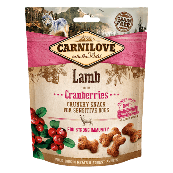 Carnilove Хрустящие Закуски, Ягненок и Клюква собак 200 г