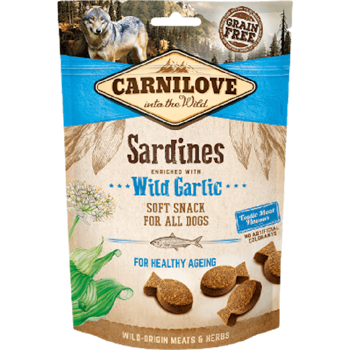 Carnilove Закуски, мягкие, Сардины и собаки Чеснок 200 г