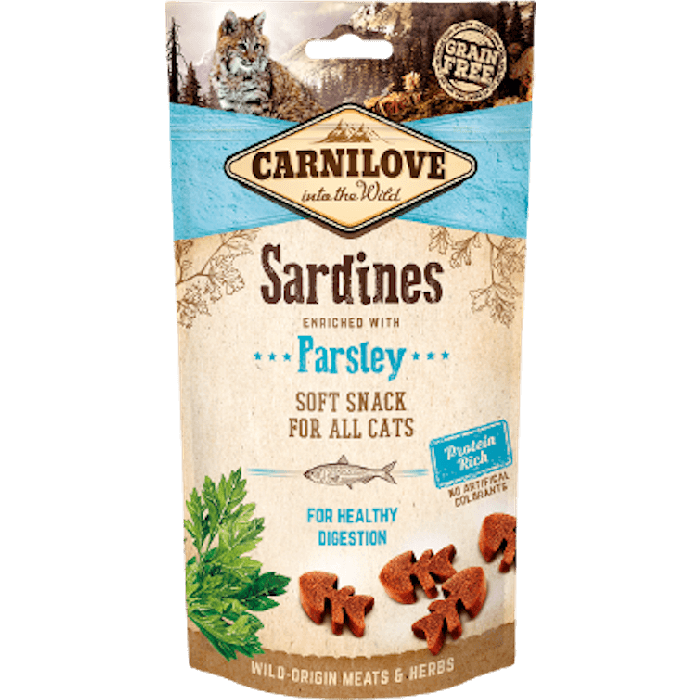 Carnilove Закуски, мягкие, Сардины и Петрушку, кошка, 50 г