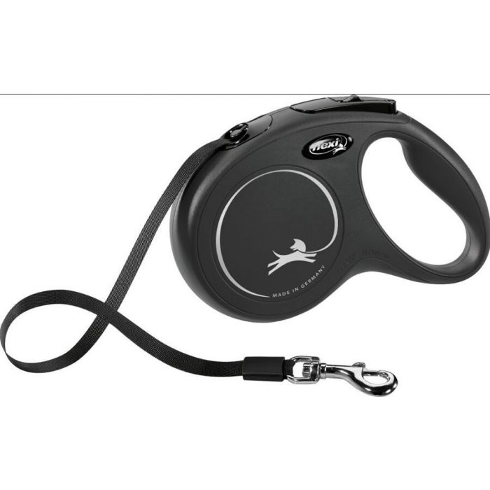 Flexi New Classic Поводок-лента L черный 5 м