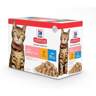 Hill's Science Plan Feline Adult Light Multipack в пакетиках, 12 x 85 g