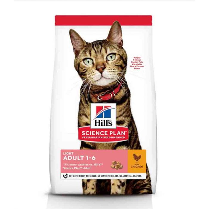 Hill's Science Plan Feline Adult Light с курицей 10 кг