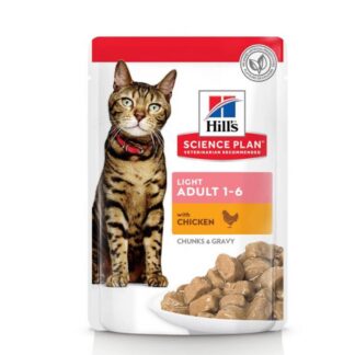 Hill's Science Plan Feline Adult Light с курицей в пакетиках, 12 x 85 g