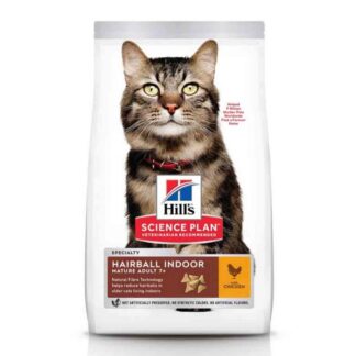 Hill's Science Plan Feline Mature Adult 7+ Hairball Indoor с курицей 1,5 кг