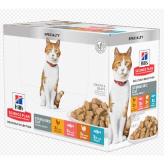 Hill's Science Plan Feline Young Adult Sterilised Multipack в пакетиках, 12 x 85 g