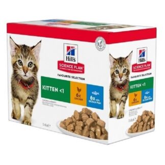 Hill's Science Plan Feline Kitten Multipack в пакетиках, 12 x 85 g