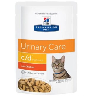 Hill's Prescription Diet Feline C/D Multicare Курица в ПАКЕТИКАХ, 12 x 85 g