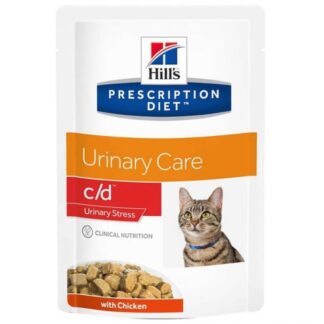 Hill's Prescription Diet Feline C/D Urinary Stress с курицей в пакетиках, 12 x 85 g