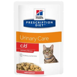 Hill's Prescription Diet Feline C/D Urinary Stress с лососем в пакетиках, 12 x 85 g