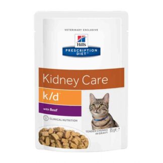 Hill's Prescription Diet Feline K/D Говядины в ПАКЕТИКАХ, 12 X 85 g