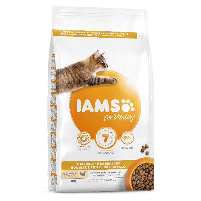 IAMS Vitality crochetted взрослых кошек Hairball курица 1.5 кг