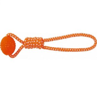 Трикси Мяч с веревкой TPR для собак