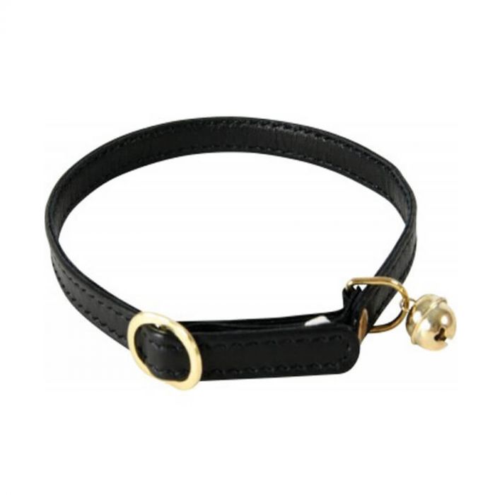 Кошка воротник, черный кожаный Zolux 30 см