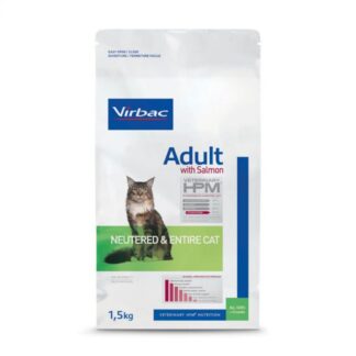 Virbac Veterinary HPM для взрослых стерилизованных и целых кошек с лососем 1,5 кг