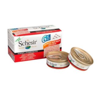 Schesir Желе из креветок с тунцом для кошек мультиупаковка 6 x 50 г