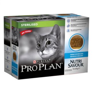 Purina Proplan Cat Nutrisavour Мусс из стерилизованной трески 10 x 85 г