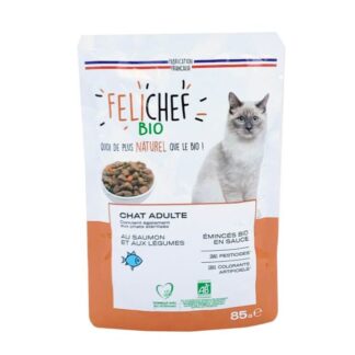 Органические кусочки лосося в соусе Felichef 12 x 85 г