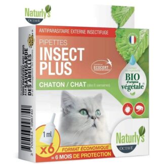 Naturlys органические насекомые плюс пипетки для котят и кошек x6