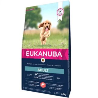 Eukanuba для взрослых собак мелких и средних пород с лососем и ячменем 2,5 кг