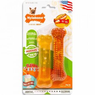 Nylabone Toy Moderate Flexi Chew Bone 2x хот-дог и ванильное мороженое XS