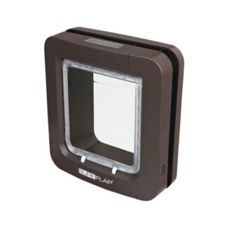 Коричневый 4-позиционный кошачий клапан Sureflap с идентификационным чипом для маленьких собак и кошек