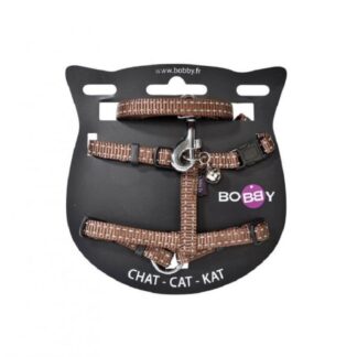 Bobby Harness + Leash Safe Brown для кошек