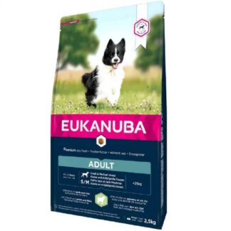 Eukanuba для взрослых собак мелких и средних пород с ягненком и рисом 2,5 кг