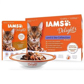 IAMS Delights Multipack Terre & Mer в желе для кошек 12 x 85 гр.