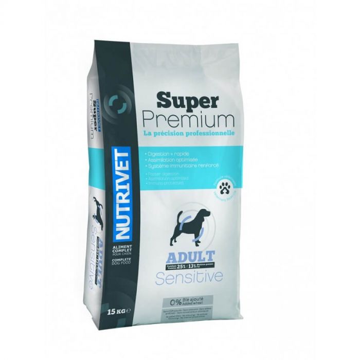 Nutrivet Super Premium Dog Food Adult Sensitive 25/13 15 кг