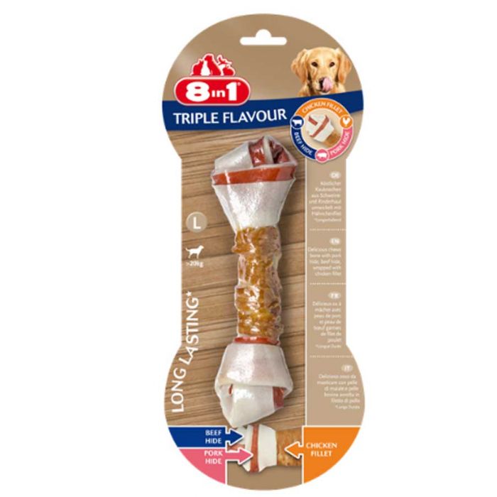 8in1 Triple Flavor Bone L МУЛЬТИПАКЕТ ДЛЯ СОБАК, 6 шт.