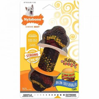 Nylabone Rubber Strong Chew Bacon Cheeseburger Bone S