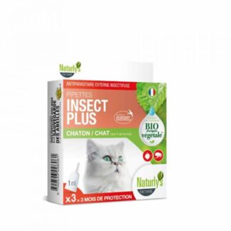 Naturlys органические насекомые плюс пипетки для котят и кошек x3