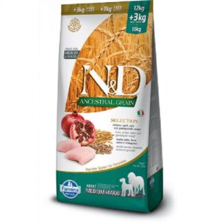 Farmina N&D Ancestral Grain Selection Medium/Maxi Adult Dog Food Pomegranate Chicken 15 кг