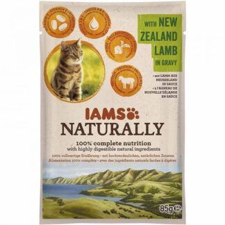 Корм для кошек Iams Naturally с новозеландским ягненком в соусе 24 x 85 гр