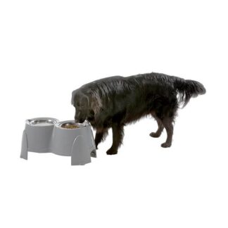 Двойная миска Ergo Feeder 2 x 1,5 л серая