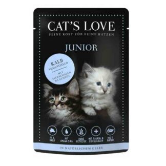 Cat's Love Junior беззерновая и безглютеновая телятина 12 x 85 г