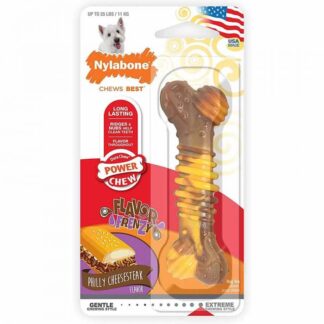 Nylabone Toy Power Chew Texture Bone Steak & Cheese S