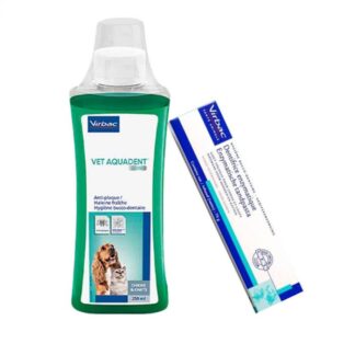 Virbac Dental Pack: 1 зубная паста Virbac Poultry Enzymatic + 1 Vet Aquadent Fresh 250 мл