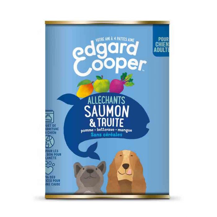 Edgard & Cooper Box Лосось-Форель Шпинат-Яблоко Взрослая собака 6x400 г
