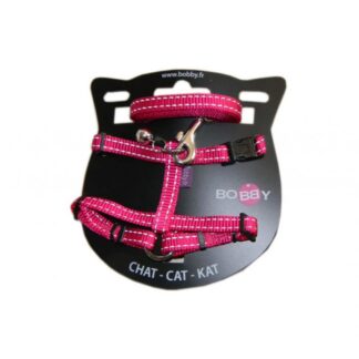 Bobby Harness + Leash Safe фуксия для кошек
