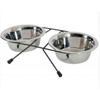 Подставка Zolux + 2 чаши из нержавеющей стали 350 мл
