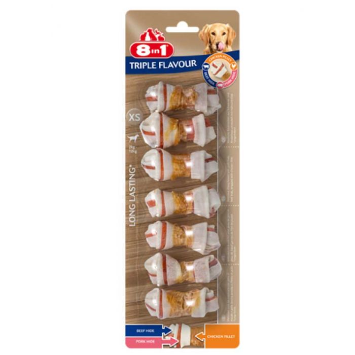 8in1 Triple Flavor Bone XS для собак x7
