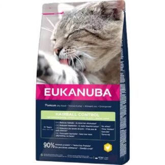 Куриная печень Eukanuba Cat Adult Hairball Control 10 кг