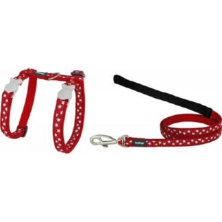 RedDingo Harness + Leash Star красно-белый для кошек