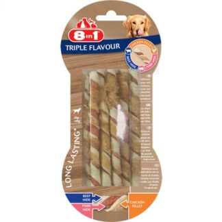 8in1 Triple Flavor Twisted Dog Sticks x10