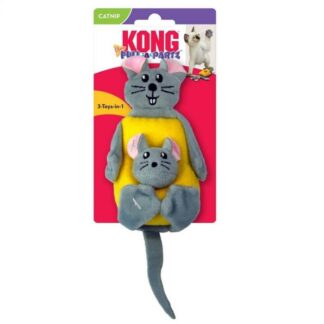 KONG Pull-a-Partz Cheezy Plush с кошачьей мятой