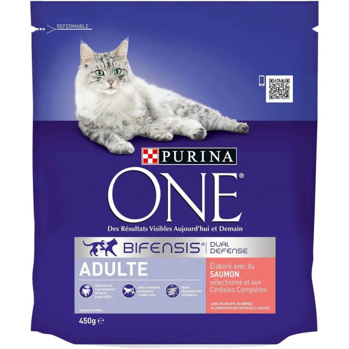 Purina One Adult Cat Лосось 450г