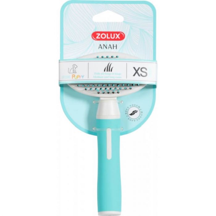 Zolux Anah Soft Retractable Slicker Brush Puppy синий