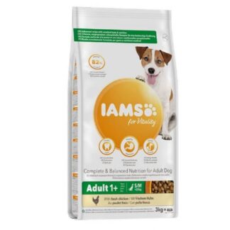 IAMS Vitality корм для взрослых собак мелких и средних пород с курицей 3 кг