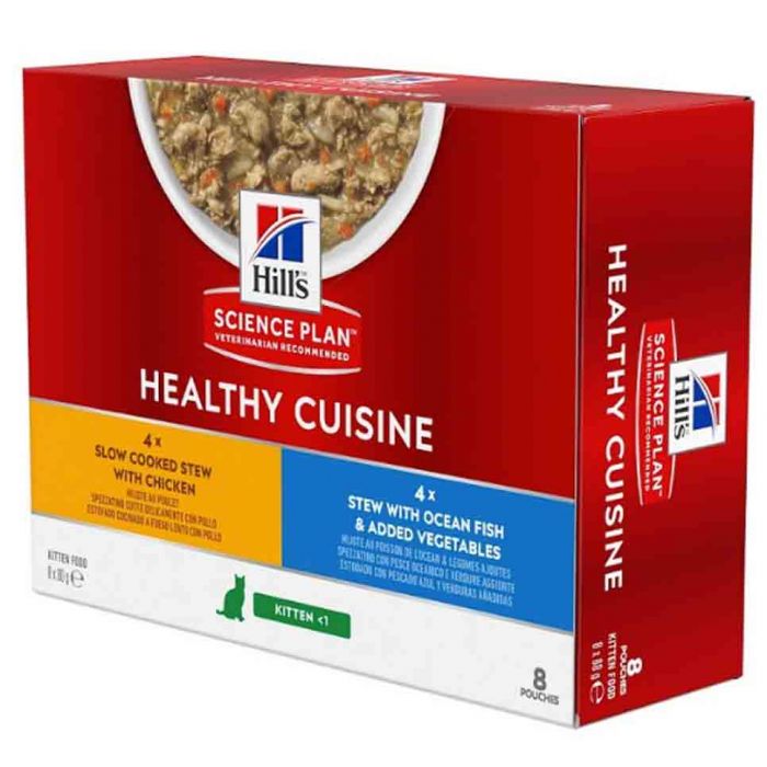 Hill's Science Plan Feline Kitten Healthy Cuisine Рагу с курицей и рыбой 8 x 80 г